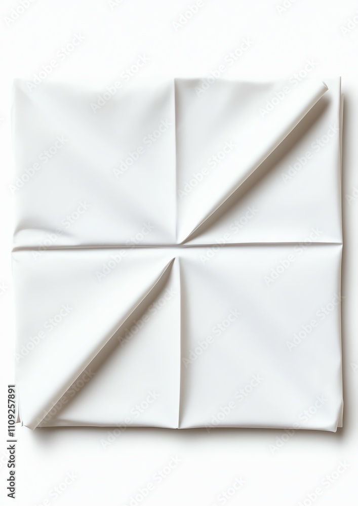 Poster an abstract composition featuring a white crumpled backdrop, perfect for creating a minimalist aesth