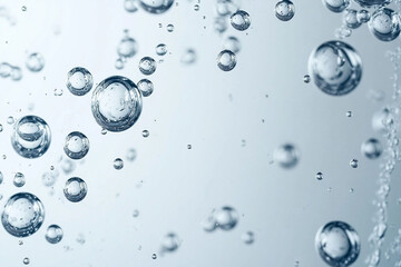 Bubbles rising in clear water create a refreshing atmosphere