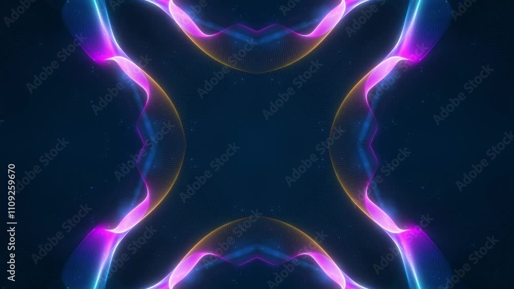 Sticker abstract psychedelic motion graphic. fluid kaleidoscope effect. seamless 4k loop