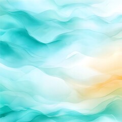 Obraz premium An abstract wave pattern featuring fluid shades of teal and soft orange tones, creating a calming and serene atmosphere, perfect for backgrounds or artistic projects.
