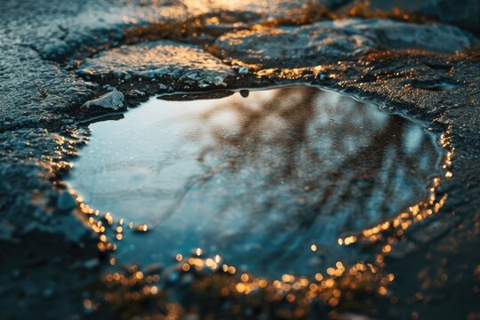 Through the Looking Glass  reflection on a water puddle