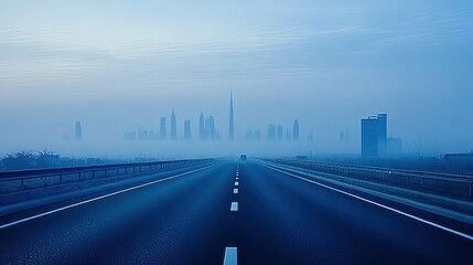 Empty express lane on highway during off-peak hours, symbolizing efficiency and opportunity in a calm, uncluttered environment.
