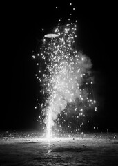 Fireworks being enjoyed by people during Diwali festival