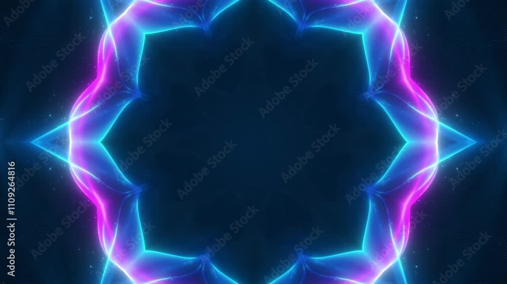 Sticker abstract psychedelic motion graphic. fluid kaleidoscope effect. seamless 4k loop