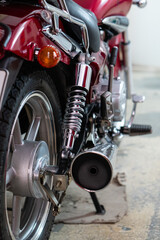 Motorcycle closeup, motorbike chrome details