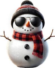 Christmas snowman with a warm smile