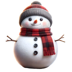 Christmas snowman with a warm smile