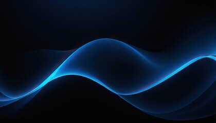 Abstract blue modern wave elegant design black background 754