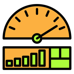 Obraz premium colored recession icon with black outline