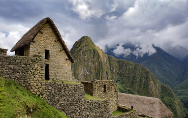 Machu Picchu with misty clouds
