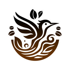 a bird with a nest in the middle of it