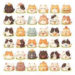 Whimsical cat stickers