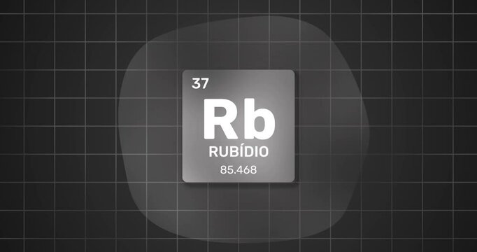 chemical element Periodic Table Rub&iacute;dio Rubidium background in portuguese	
