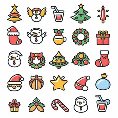 Holiday icons digital art collection