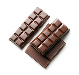 Obraz premium Delicious and rich dark chocolate bars arranged artistically. Perfect for chocolate lovers, desserts, or as an ingredient in various recipes. Indulge in this sweet delight.