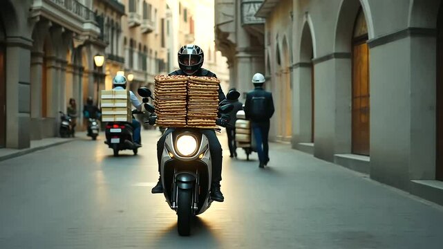 Pizza Delivery in Venetian Streets