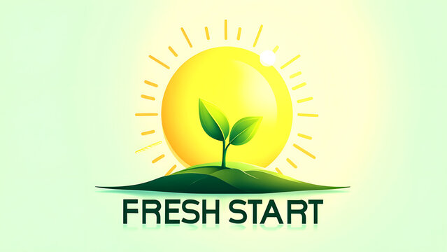 Fresh Start image with plant tree green feel, new fresh start of your life image