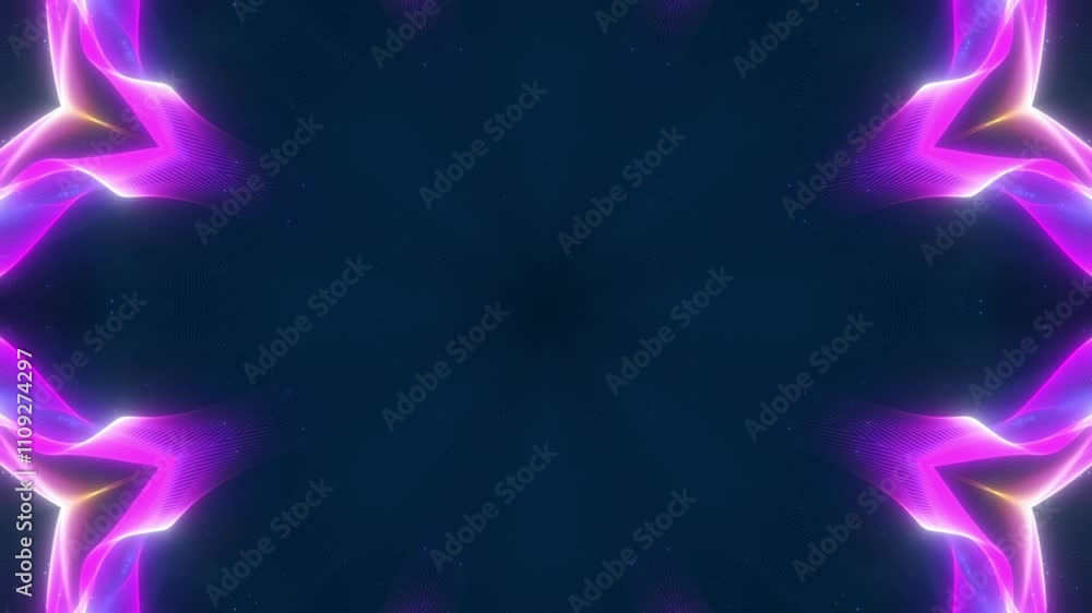 Wall mural abstract psychedelic motion graphic. fluid kaleidoscope effect. seamless 4k loop