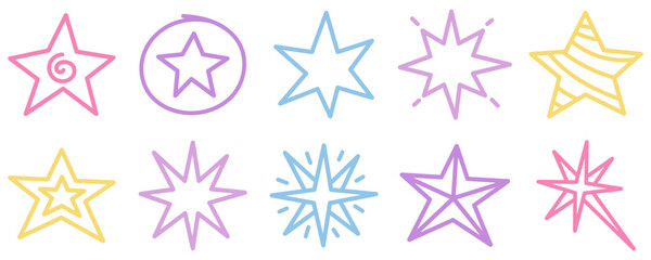 Obraz premium Cute Star Drawing Set
