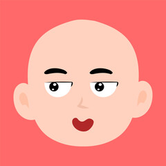 variant face expression human. bald man with many expressions cartoon character