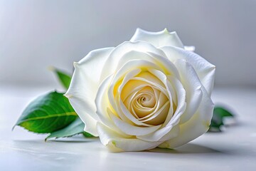 Fototapeta premium AI Generated White Rose Image, High Resolution, Beautiful White Rose Background, Copy Space, Studio Photography, Floral Image, Generative AI Art