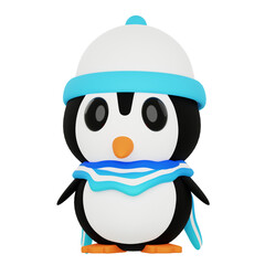 Pinguin Winter Cute 3D Illustration