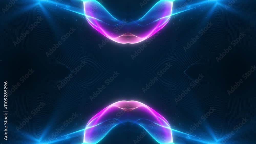 Sticker abstract psychedelic motion graphic. fluid kaleidoscope effect. seamless 4k loop