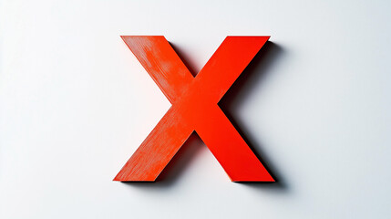 Obraz premium The letter X is red and has a white background