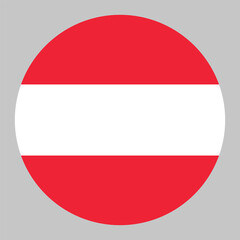 Obraz premium Austria flag, circle frame, round icon