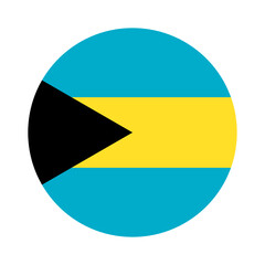 Bahamas flag, circle frame, round icon