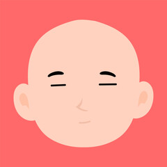 variant face expression human. bald man with many expressions cartoon character