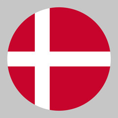 Denmark flag, circle frame, round icon