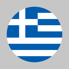 Greece flag, circle frame, round icon