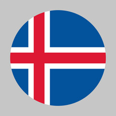 Obraz premium Iceland flag, circle frame, round icon