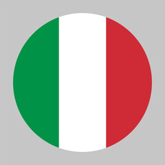 Italy flag, circle frame, round icon