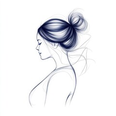 A woman with a bun on her head