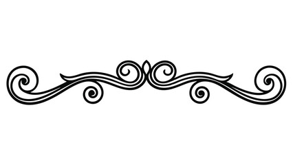 Decorative Divider Line Symmetric Ornamental Border Floral Motif Abstract Flourish Filigree Elements