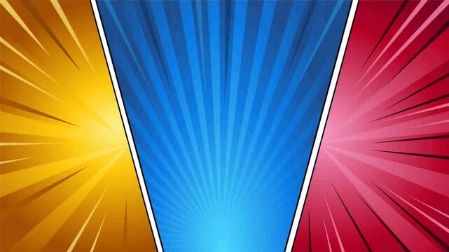 Action comic book background animation with speed lines