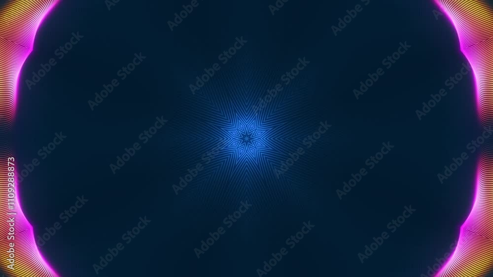 Wall mural abstract psychedelic motion graphic. fluid kaleidoscope effect. seamless 4k loop