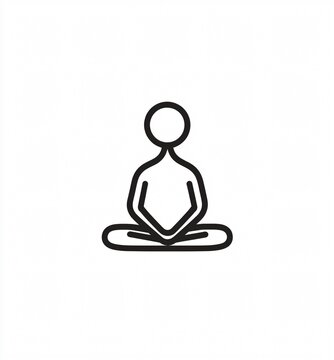 recommend clip art: Minimalistic line art icon depicting a human figure in a seated meditation pose