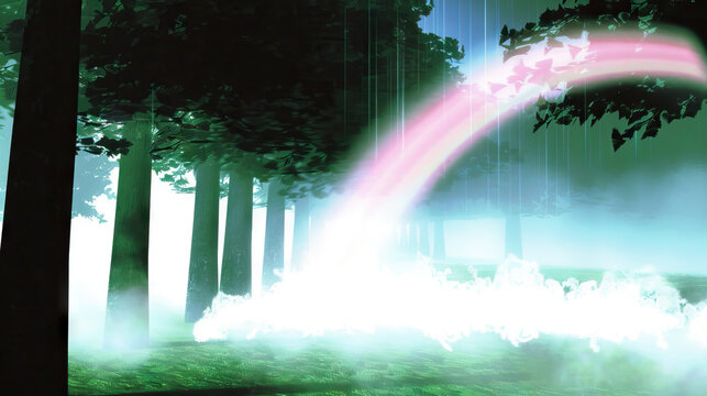 Fogbow: The Pale Bow of Light in Foggy Conditions - Imagine a scene where a fogbow forms, with a pale bow of light appearing in foggy conditions, similar to a rainbow but with softer colors