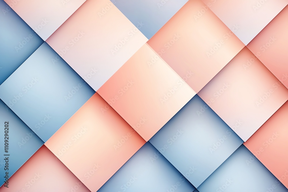 Poster a captivating abstract background featuring a harmonious blend of soft pastel colors in a geometric 