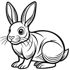 Obraz premium rabbit cup coloring page, outline, silhouette, vector 