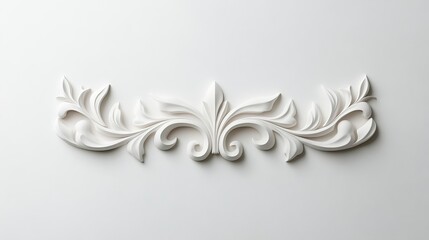 A white decorative border with a floral design