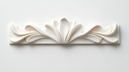 A white decorative border with a floral design