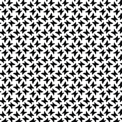 Black and white vector seamless pattern with small diamonds , star shapes ,rhombuses .Abstract black and white geometric texture .Simple minimal wide repeat background .