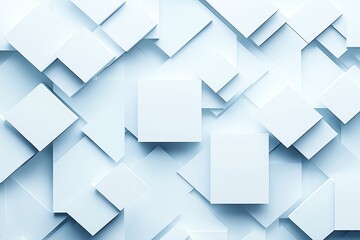 Obraz premium A clean and modern abstract background featuring overlapping geometric shapes in soft blues and whites. Ideal for contemporary designs, business presentations, and digital art.