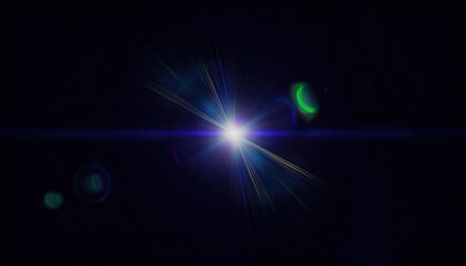 Radiant Blue Lens Flare in Cosmic Darkness. Captivating Burst of Light Energy for Cinematic and Digital Artwork, Ideal for Sci-Fi Visual Effects and Futuristic Space Themed Designs