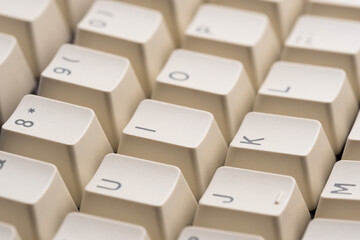 Closeup of computer keyboard, shallow depth of field.