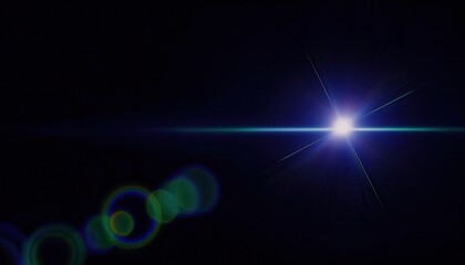 Radiant Blue Lens Flare in Cosmic Darkness. Captivating Burst of Light Energy for Cinematic and Digital Artwork, Ideal for Sci-Fi Visual Effects and Futuristic Space Themed Designs